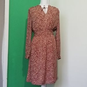 H&M BNWT red leopard long sleeve dress